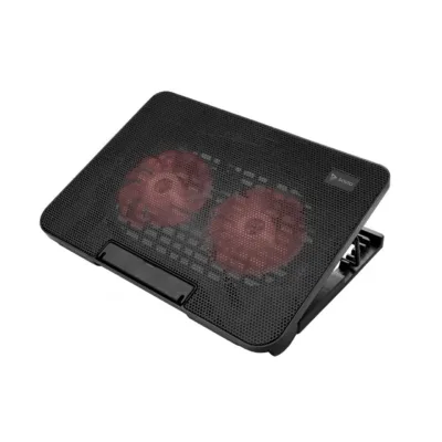 Savio COS-02 2 ventilaatoriga USB-jahutusalus 17,3" sülearvutile, must, punase valgusega, 357x260x32 mm