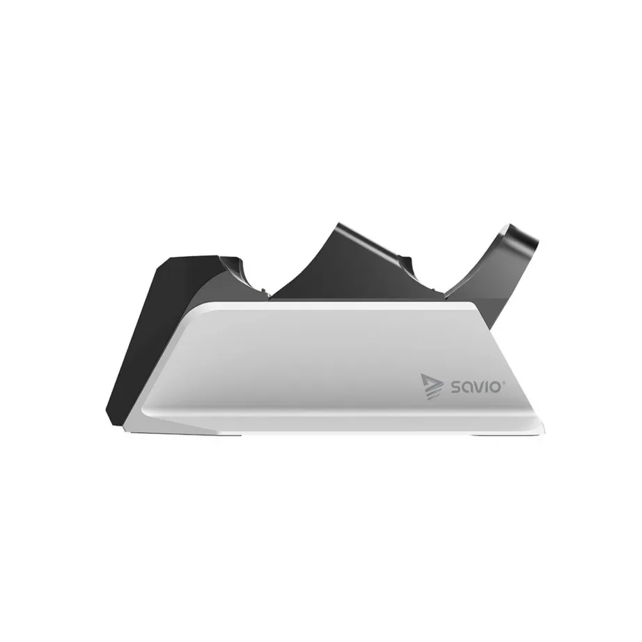 SAVIO GCS-01 PS5 DualSense juhtmega laadimisjaam, 2 pulti, USB-C, must/valge, LED-indikaatoriga – 5
