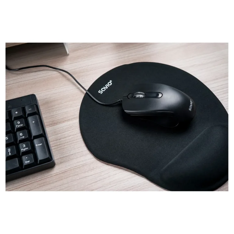 Savio KB-01 440x140x22 mm must USB täissuuruses QWERTY klaviatuur koju ja kontorisse, US-engl, 104 klahvi