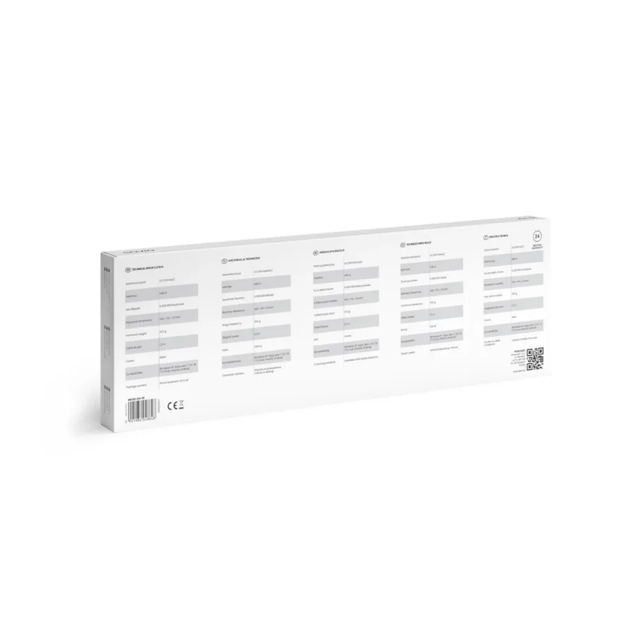 Savio KB-01 440x140x22 mm must USB täissuuruses QWERTY klaviatuur koju ja kontorisse, US-engl, 104 klahvi – 13