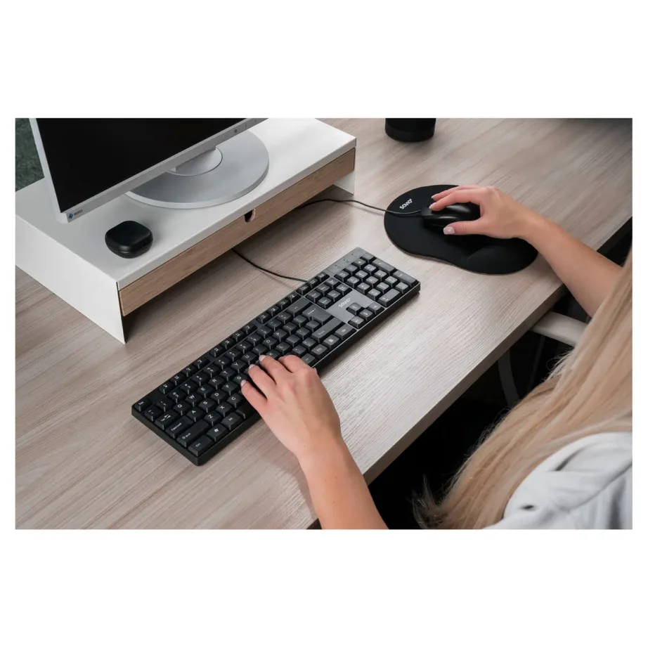 Savio KB-01 440x140x22 mm must USB täissuuruses QWERTY klaviatuur koju ja kontorisse, US-engl, 104 klahvi – 5