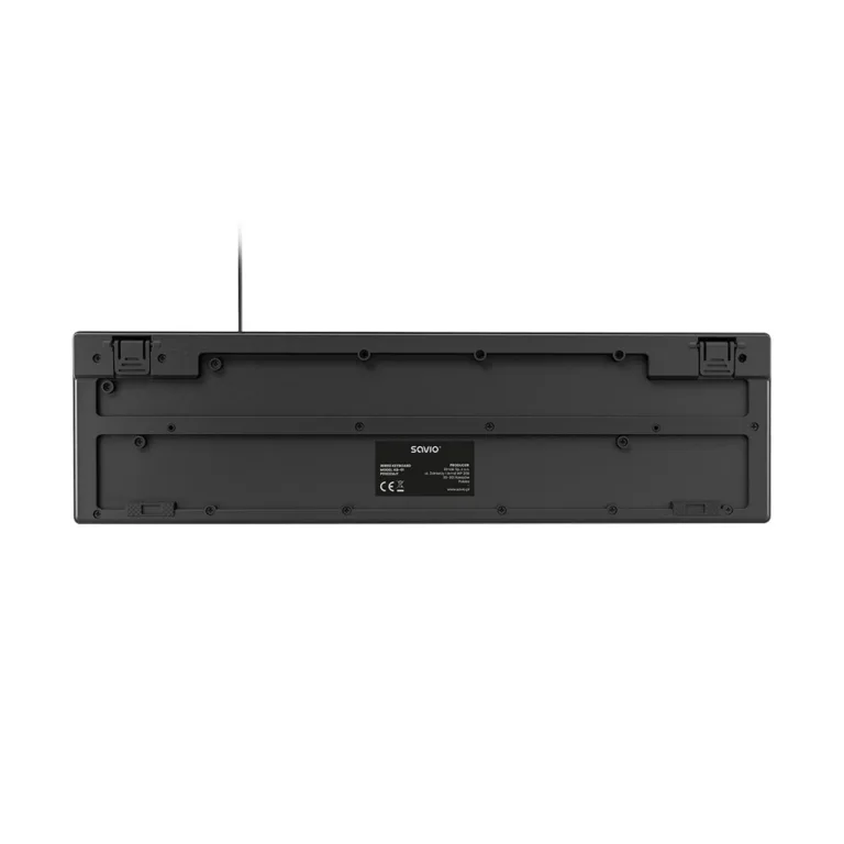 Savio KB-01 440x140x22 mm must USB täissuuruses QWERTY klaviatuur koju ja kontorisse, US-engl, 104 klahvi