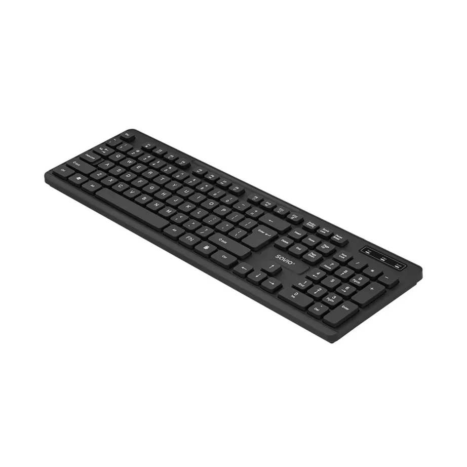 Savio KB-02 2,4 GHz juhtmevaba täissuuruses QWERTY klaviatuur 104 klahviga, must, USB, ABS, kodu/kontor – 13