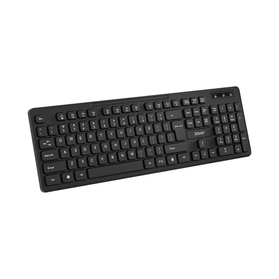Savio KB-02 2,4 GHz juhtmevaba täissuuruses QWERTY klaviatuur 104 klahviga, must, USB, ABS, kodu/kontor – 14