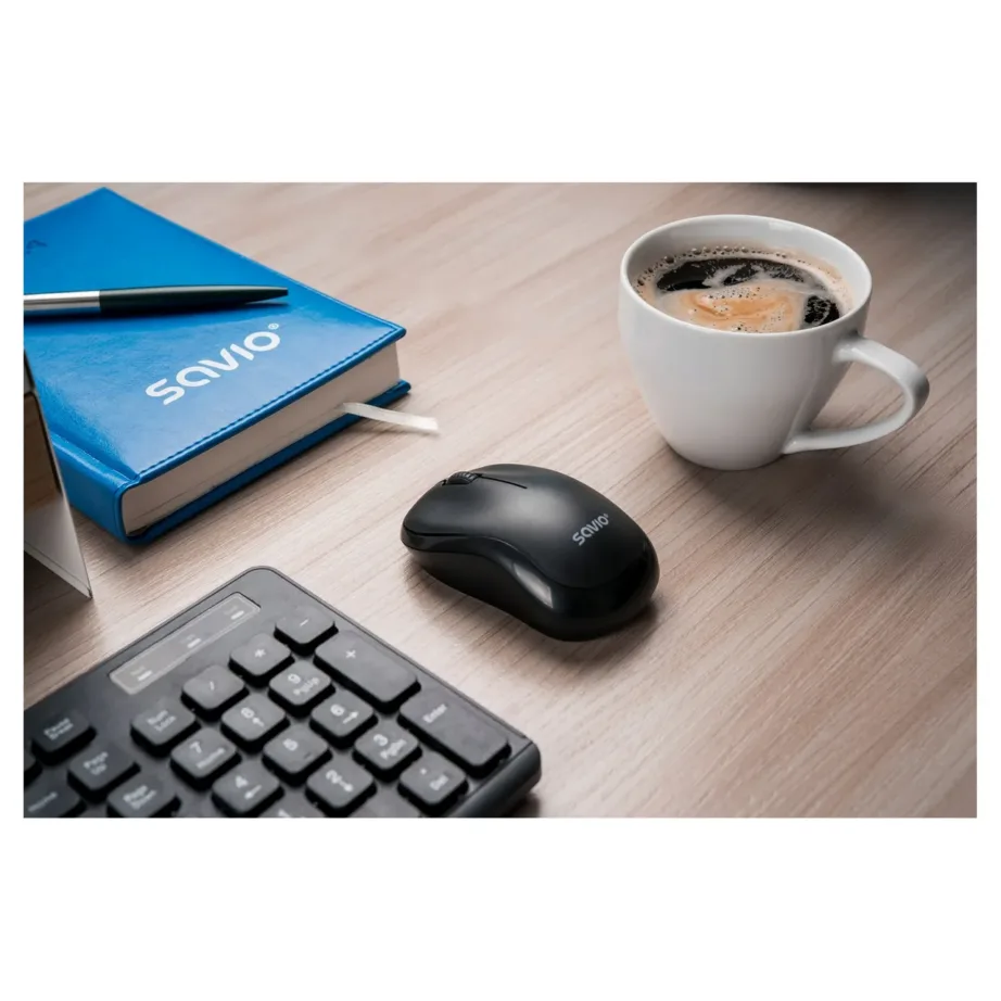 Savio KB-02 2,4 GHz juhtmevaba täissuuruses QWERTY klaviatuur 104 klahviga, must, USB, ABS, kodu/kontor – 4