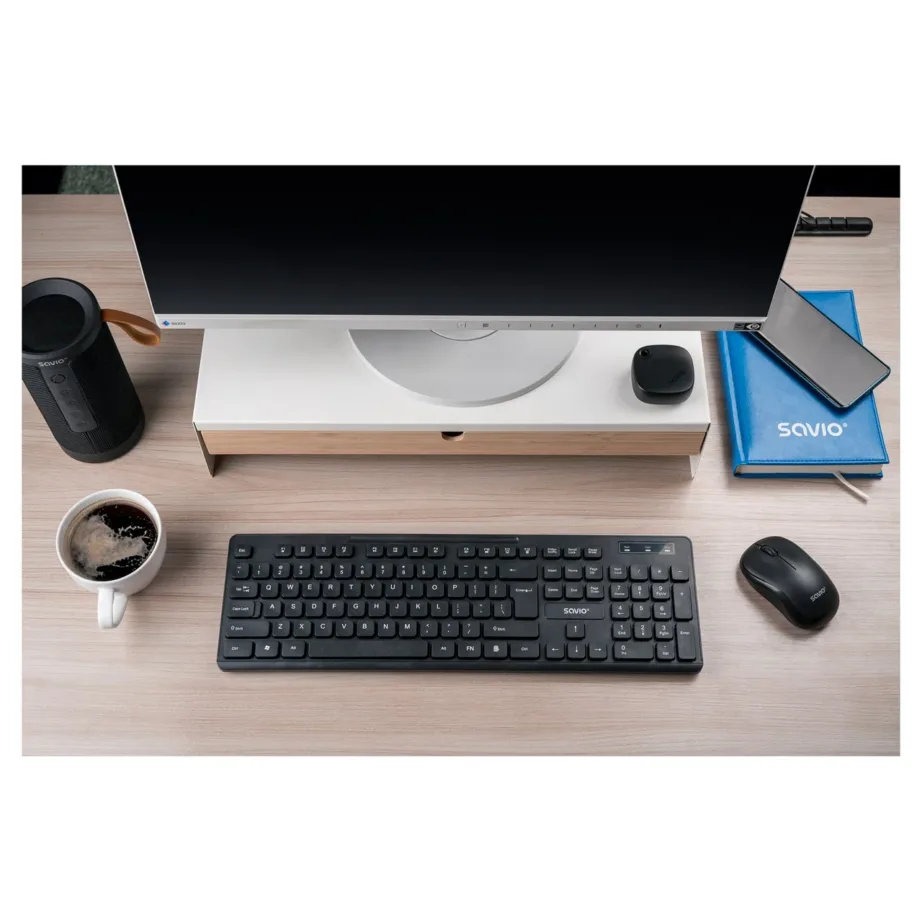 Savio KB-02 2,4 GHz juhtmevaba täissuuruses QWERTY klaviatuur 104 klahviga, must, USB, ABS, kodu/kontor – 6