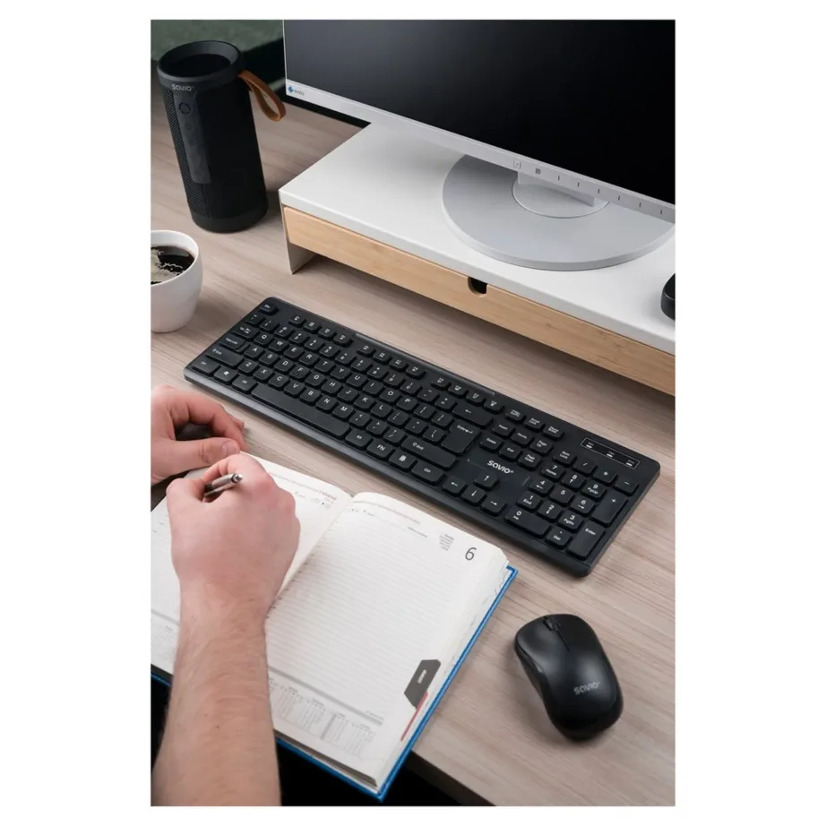 Savio KB-02 2,4 GHz juhtmevaba täissuuruses QWERTY klaviatuur 104 klahviga, must, USB, ABS, kodu/kontor – 8