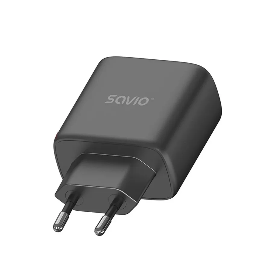 SAVIO LA-06/B 30W must USB-C kiirlaadija Power Delivery 3.0 nutiseadmetele – 2