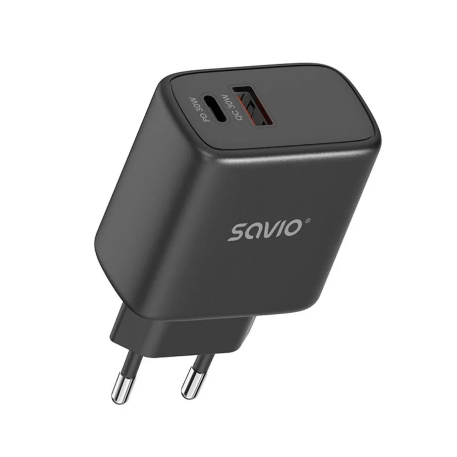 SAVIO LA-06/B 30W must USB-C kiirlaadija Power Delivery 3.0 nutiseadmetele – 5