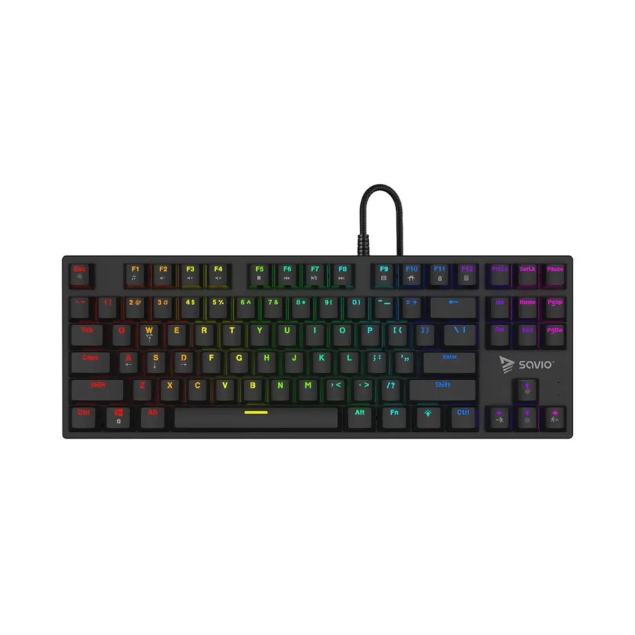 Savio Tempest X2 BLUE RGB must mehaaniline mänguriklaviatuur, Outemu Blue lülitid, QWERTY, inglise, USB – 2
