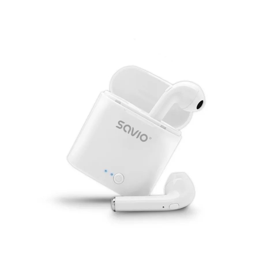 Savio TWS-01 valged juhtmevabad in-ear Bluetooth kõrvaklapid, mürasummutavad, laetava akuga, 7,4 g, veekindlad, universaalne ühilduvus - 6