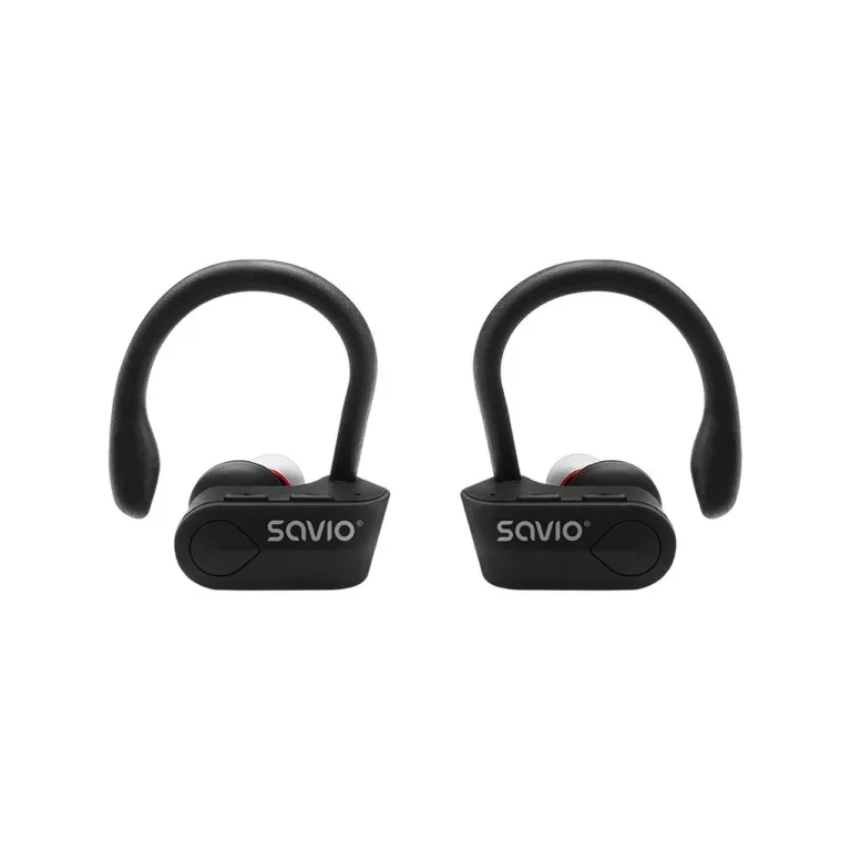 Savio TWS-03 mustad juhtmevabad in-ear kõrvaklapid laadimiskarbiga, 5 tundi kõneaega
