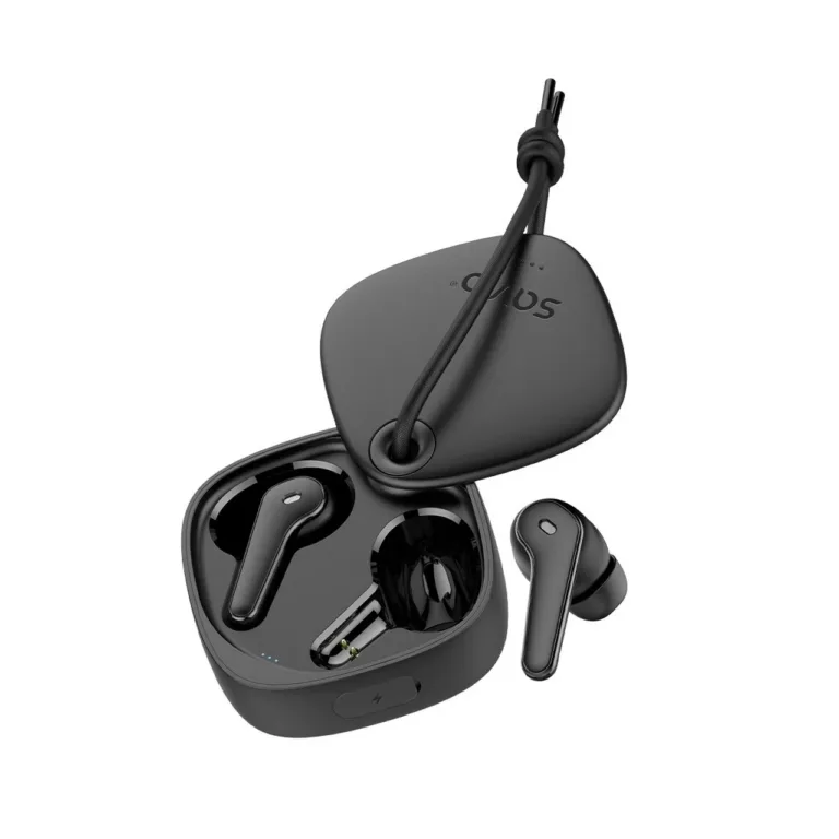 SAVIO TWS-11 mustad TWS juhtmevabad in-ear kõrvaklapid mikrofoniga, muusika ja kõnede jaoks
