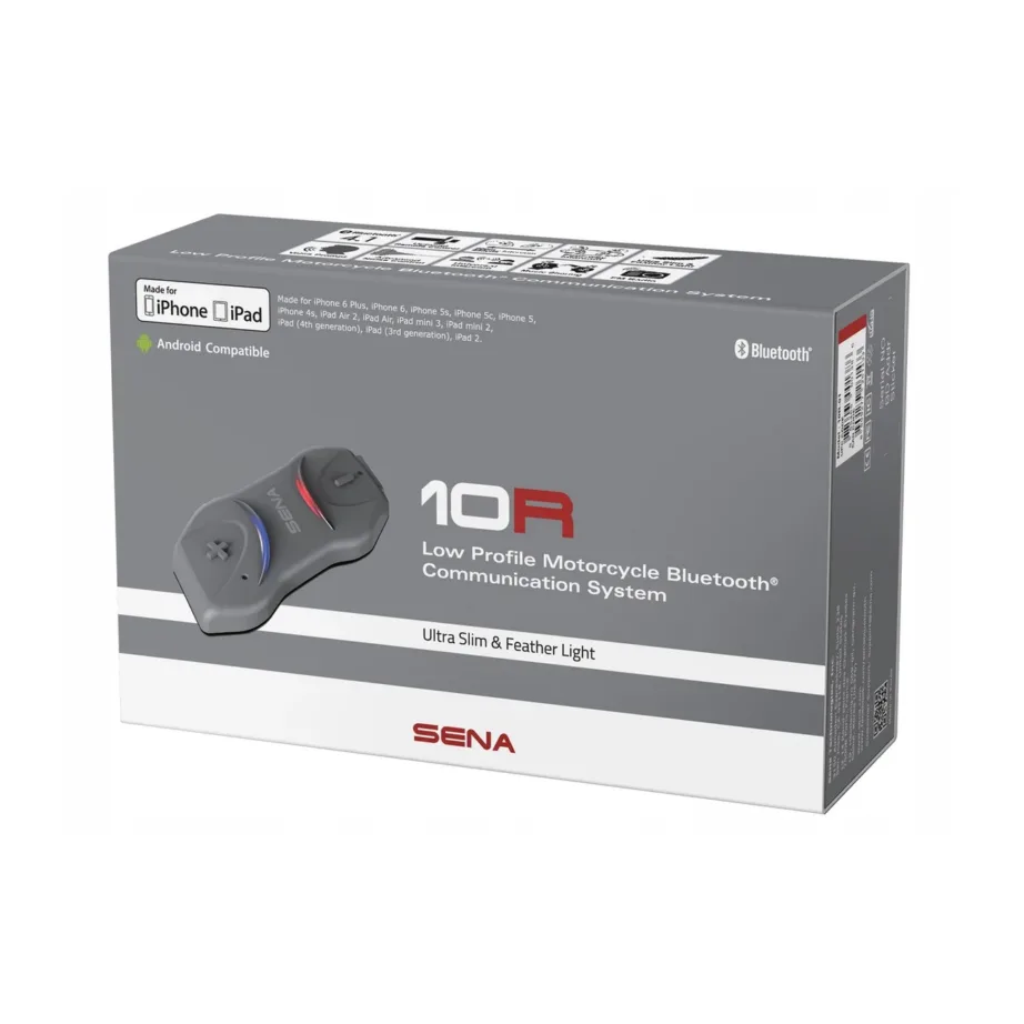 Sena 10R-02 hall Bluetooth 4.1 mootorratta intercom-peakomplekt 4-le kasutajale, 900 m ulatus, 10 h kõneaega – 3
