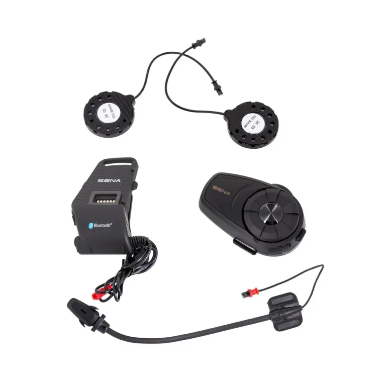 Sena 10S-02 must mootorratta Bluetooth intercom 4 kanaliga, FM-raadio ja 1600 m ulatusega