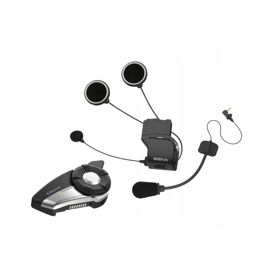 Sena 20S-EVO-11D Duo must, 2 km ulatusega Bluetooth 4.1 mootorratta intercom, 8-le kasutajale, 13 tundi tööaega – 6