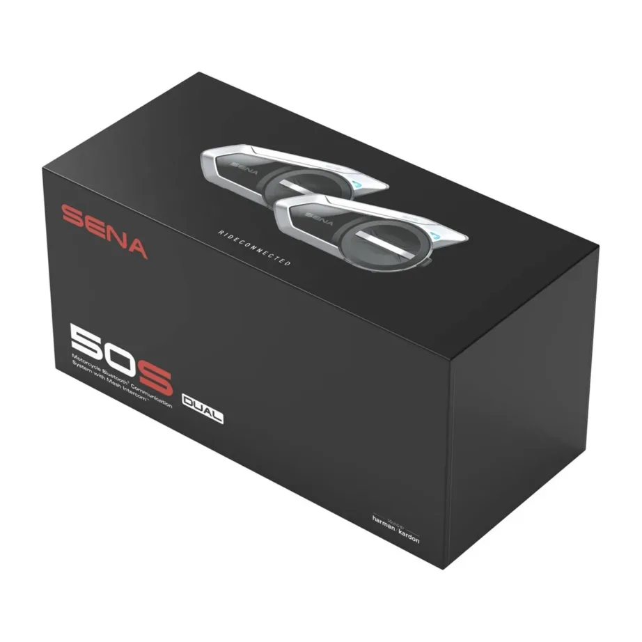 Sena 50S-10D must 2 tk Bluetooth 5.0 mootorratta intercom 4 kasutajale, FM-raadio ja mürasummutusega – 2