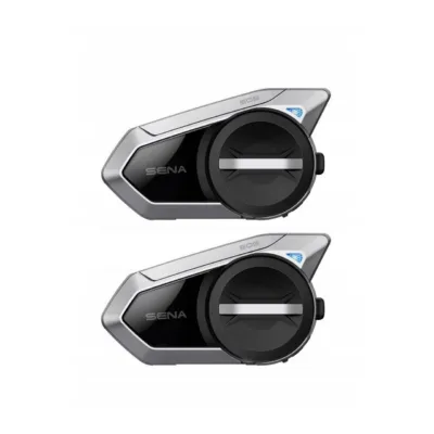 Sena 50S-10D must 2 tk Bluetooth 5.0 mootorratta intercom 4 kasutajale, FM-raadio ja mürasummutusega