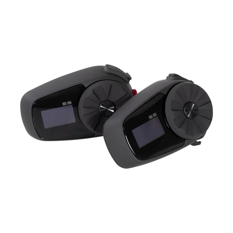 SENA 5S-10D Dual Pack 2 tk Bluetooth 5.0 kiivriside LCD ekraaniga, must/hall, 700 m ulatusega mootorratturitele – 5