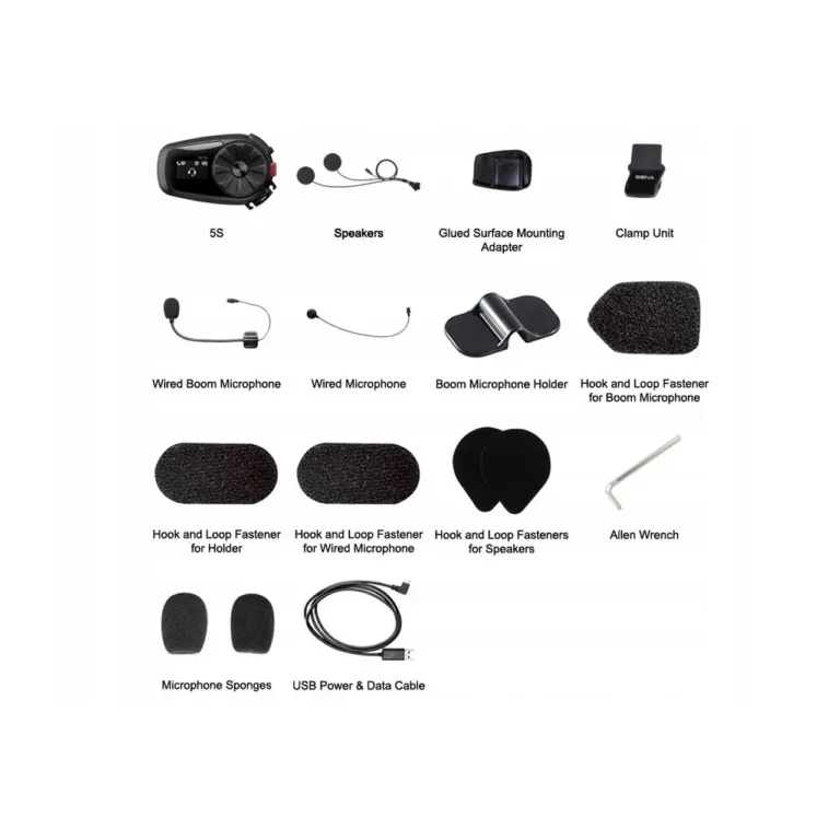 SENA 5S-10D Dual Pack 2 tk Bluetooth 5.0 kiivriside LCD ekraaniga, must/hall, 700 m ulatusega mootorratturitele