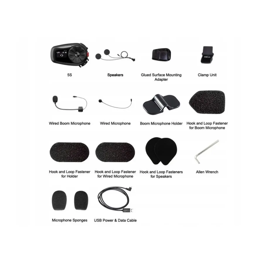 SENA 5S-10D Dual Pack 2 tk Bluetooth 5.0 kiivriside LCD ekraaniga, must/hall, 700 m ulatusega mootorratturitele – 9