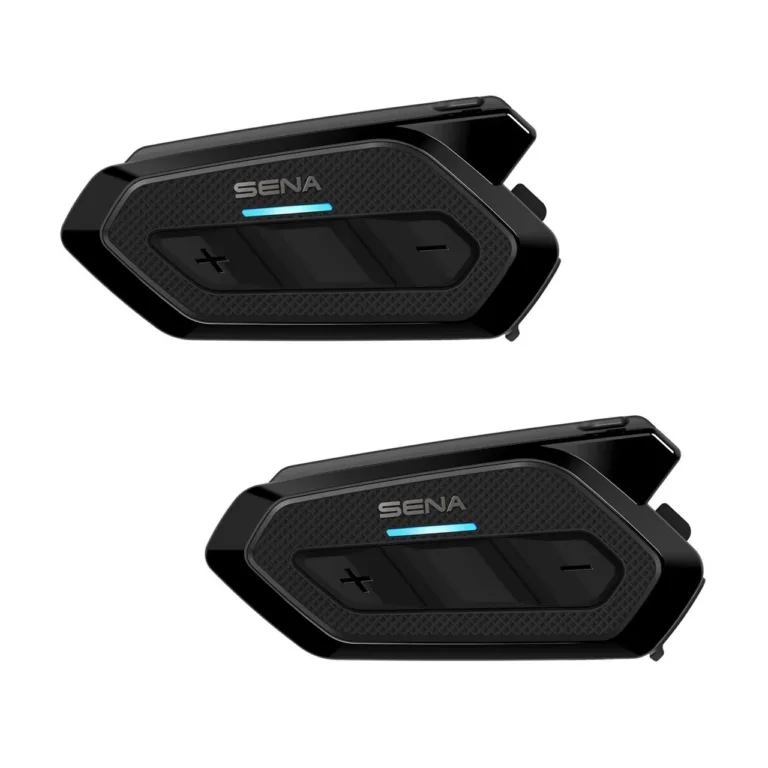 Sena Spider RT1 Dual Pack 2 tk Mesh/Bluetooth 5.2 mootorratta intercom must/hall, CE-sertifikaadiga, 12 h kõneaega, 97x48x27 mm