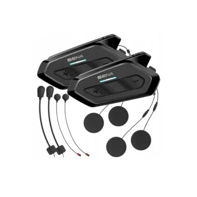 Sena Spider RT1 Dual Pack 2 tk Mesh/Bluetooth 5.2 mootorratta intercom must/hall, CE-sertifikaadiga, 12 h kõneaega, 97x48x27 mm
