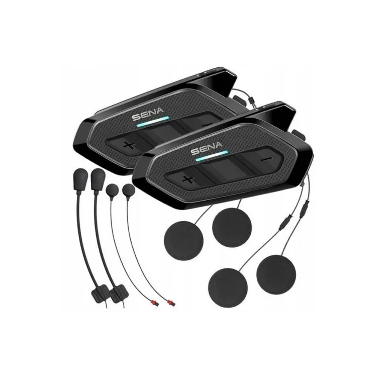 Sena Spider RT1 Dual Pack 2 tk Mesh/Bluetooth 5.2 mootorratta intercom must/hall, CE-sertifikaadiga, 12 h kõneaega, 97x48x27 mm