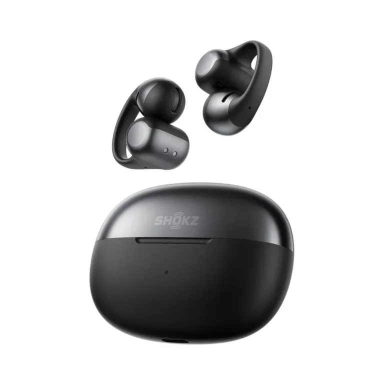 SHOKZ OpenDots ONE E310-ST-BK mustad IP54 juhtmevabad Bluetooth 5.4 kõrvaklapid sportimiseks ja igapäevaseks kasutamiseks, kuni 40 h aku, laadimiskarbiga