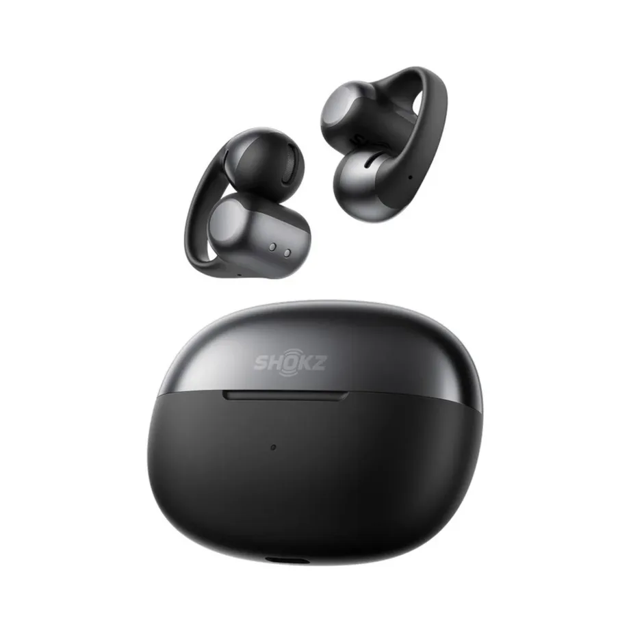 SHOKZ OpenDots ONE E310-ST-BK mustad IP54 juhtmevabad Bluetooth 5.4 kõrvaklapid sportimiseks ja igapäevaseks kasutamiseks, kuni 40 h aku, laadimiskarbiga – 2