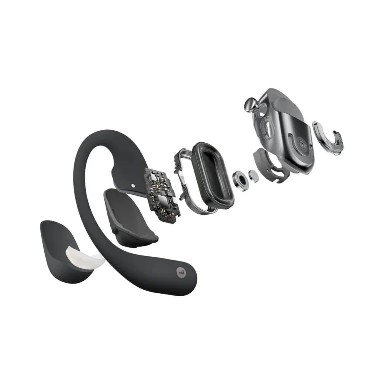 SHOKZ OpenFit 2 T920-ST-BK IP55 mustad avatud kõrva bluetooth kõrvaklapid spordiks ja igapäevaseks kasutamiseks, 11 h aku, USB-C, laadimiskarbiga
