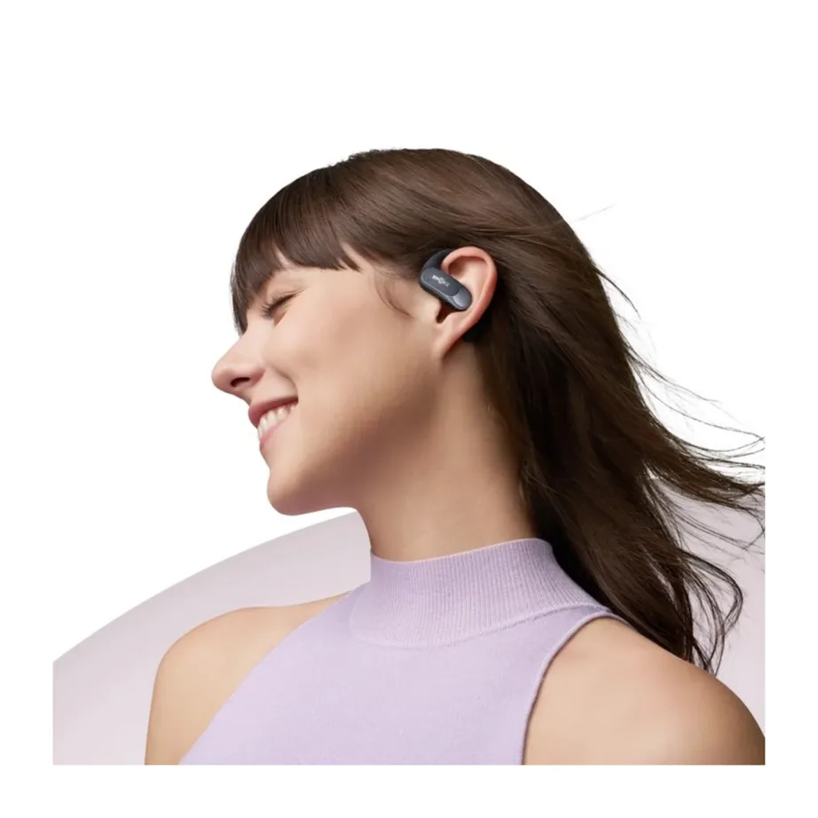 SHOKZ OpenFit Air T511-ST-BK IP54 mustad Bluetooth 5.2 ear-hook binauraalsed juhtmevabad kõrvaklapid laadimiskarbiga (kõned, muusika, sport, aku kestvus kuni 6 tundi) – 2
