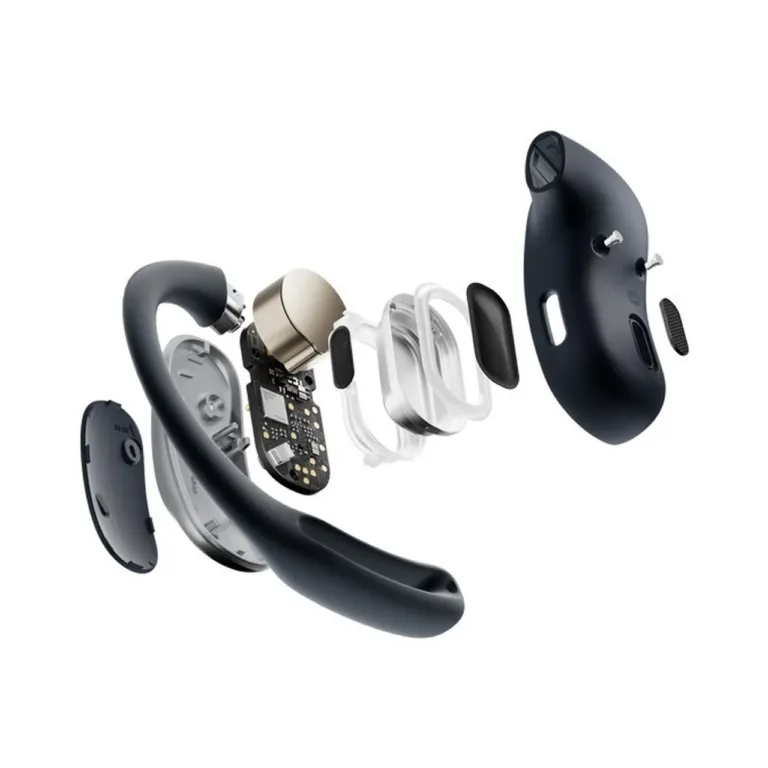 SHOKZ OpenFit Air T511-ST-BK IP54 mustad Bluetooth 5.2 ear-hook binauraalsed juhtmevabad kõrvaklapid laadimiskarbiga (kõned, muusika, sport, aku kestvus kuni 6 tundi)