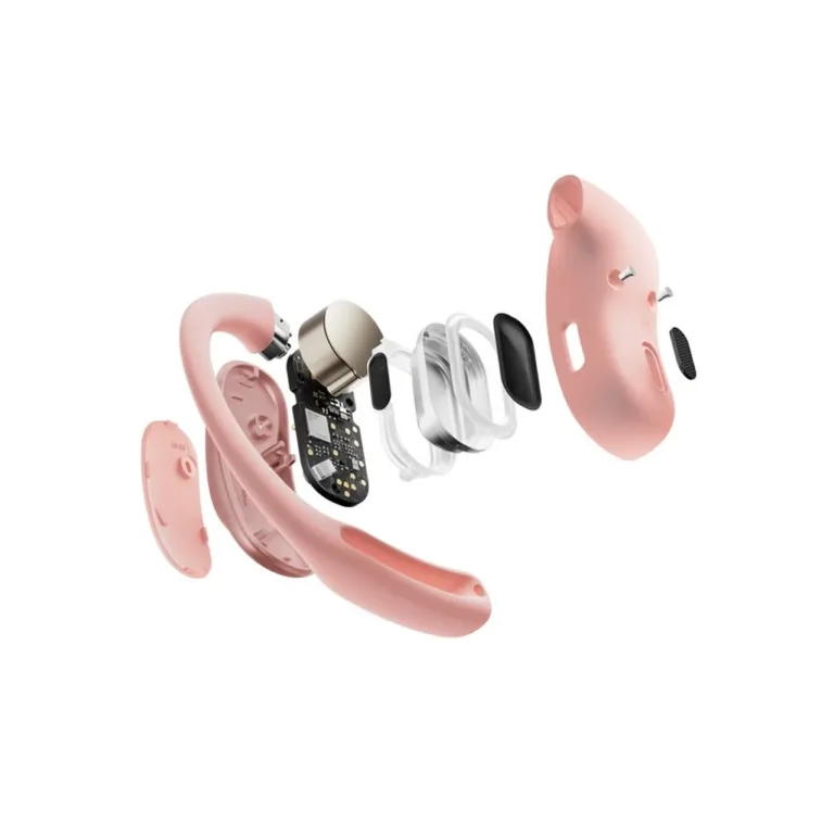 SHOKZ OpenFit Air T511-ST-PK roosad IP54 Bluetooth 5.2 juhtmevabad kõrva-aasaga kõrvaklapid kõnede, muusika ja spordi jaoks