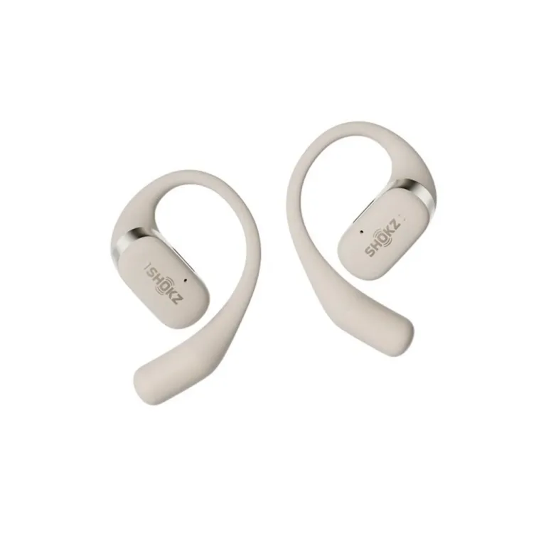 SHOKZ OpenFit T910-ST-BG valged IP54 juhtmevabad ear-hook kõrvaklapid 7 h aku ja mikrofoniga, Bluetooth 5.2, sport/jooks/igapäev