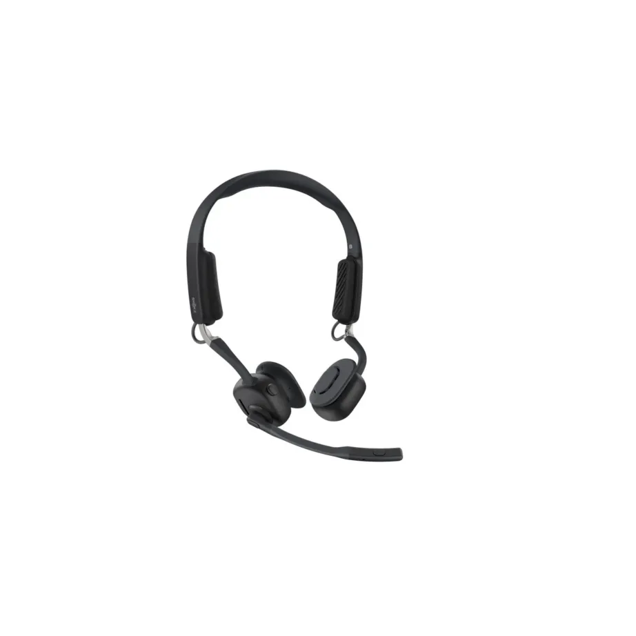 SHOKZ OpenMeet C610-AN-BK-EU must juhtmevaba luujuhtivusega Bluetooth kontorikõrvaklappide komplekt mürasummutava mikrofoniga, 78 g, plastik/titaan, PC/Mac/mobiilseadmetele – 3