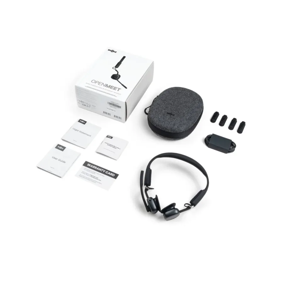 SHOKZ OpenMeet C610-AN-BK-EU must juhtmevaba luujuhtivusega Bluetooth kontorikõrvaklappide komplekt mürasummutava mikrofoniga, 78 g, plastik/titaan, PC/Mac/mobiilseadmetele – 8