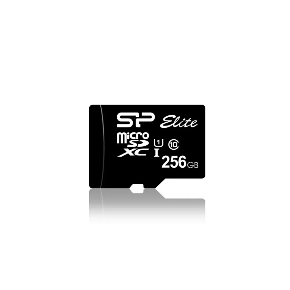 Silicon Power Elite SP256GBSTXBU1V10SP 256 GB MicroSDXC mälukaart UHS-I U1 Class 10, 85 MB/s, veekindel, SD-adapteriga, must