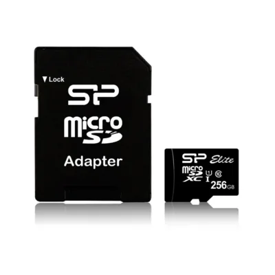 Silicon Power Elite SP256GBSTXBU1V10SP 256 GB MicroSDXC mälukaart UHS-I U1 Class 10, 85 MB/s, veekindel, SD-adapteriga, must