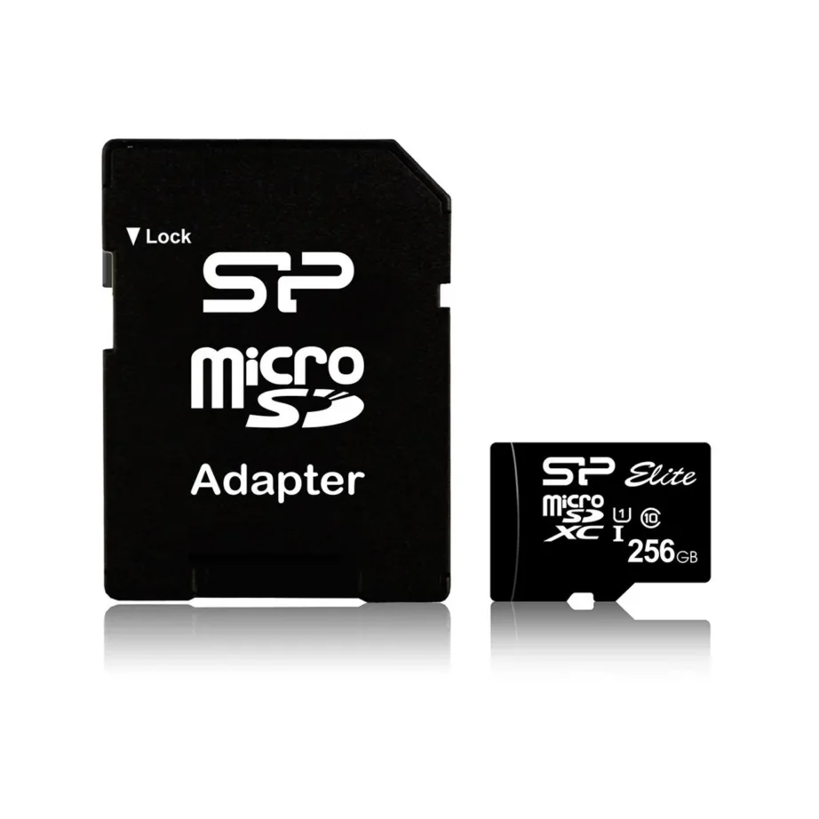 Silicon Power Elite SP256GBSTXBU1V10SP 256 GB MicroSDXC mälukaart UHS-I U1 Class 10, 85 MB/s, veekindel, SD-adapteriga, must