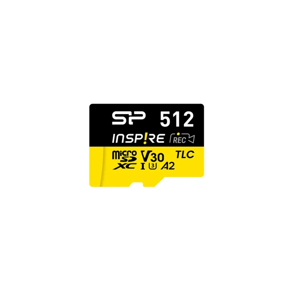 Silicon Power Inspire SP512GBSTXLA2V1NSP 512GB MicroSDXC UHS-I U3 V30 mälukaart 170/150 MB/s must, adapteriga, veekindel