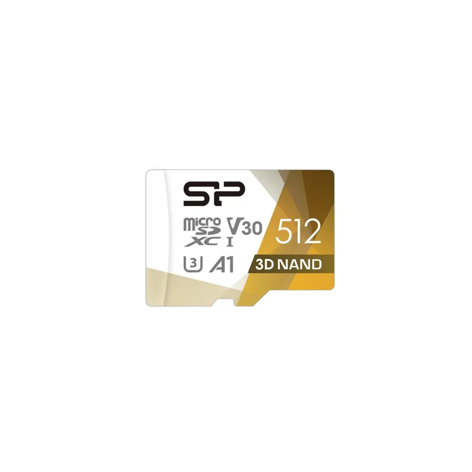 Silicon Power SP512GBSTXDU3V20AB 512GB valge MicroSDXC mälukaart UHS-I U3 V30 100MB/s SD-adapteriga, veekindel