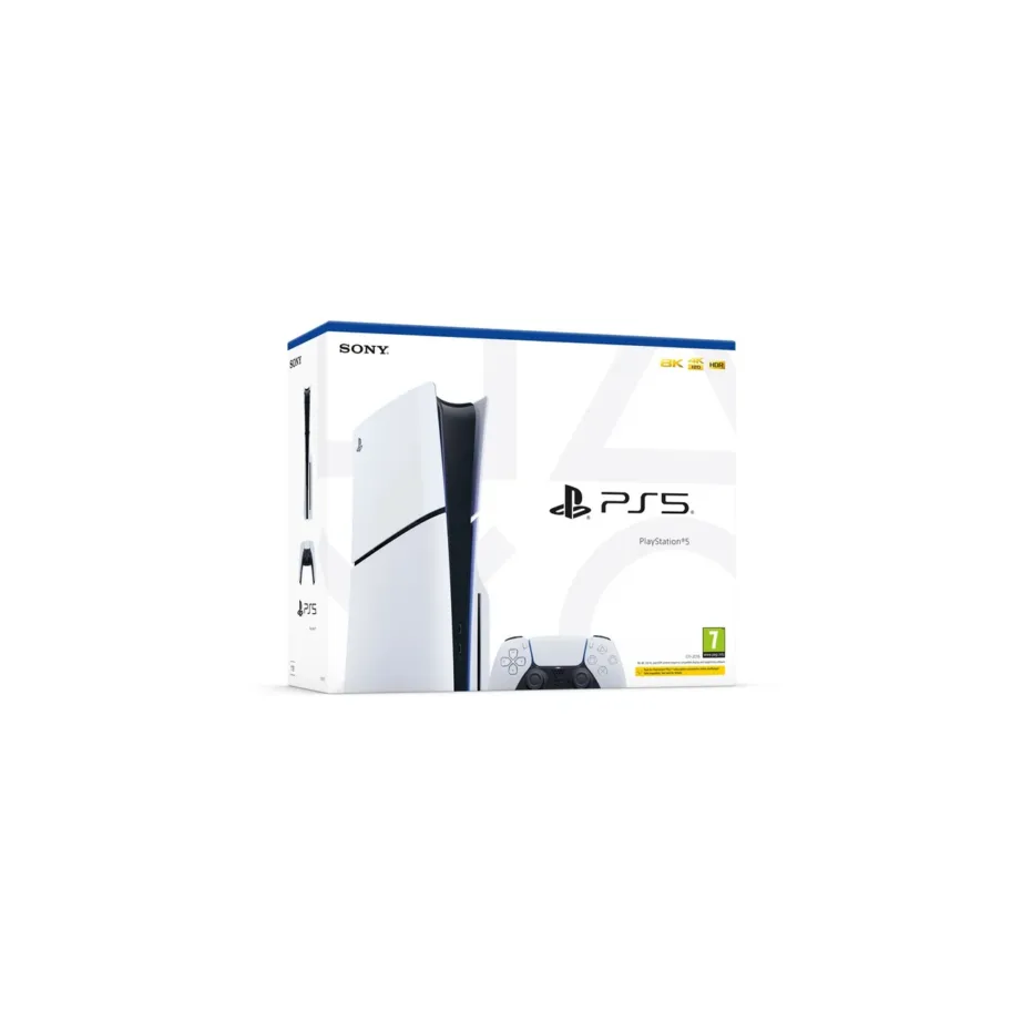 Sony PlayStation 5 Slim 1TB valge/must mängukonsool Blu-ray/DVD, 8K UHD, AMD Ryzen Zen 2, Wi-Fi 6, Bluetooth 5.1, 358 x 216 x 92 mm – 4