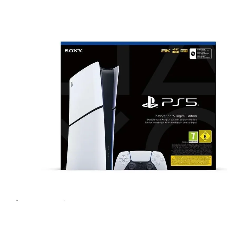 Sony PlayStation 5 Slim Digital Edition 1TB SSD valge/must mängukonsool, AMD Ryzen Zen 2, 8-tuumaline, Wi-Fi 6, Bluetooth 5.1, 80x358x216 mm – 6