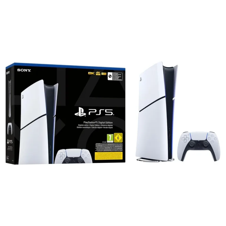 Sony PlayStation 5 Slim Digital Edition 1TB SSD valge/must mängukonsool, AMD Ryzen Zen 2, 8-tuumaline, Wi-Fi 6, Bluetooth 5.1, 80x358x216 mm