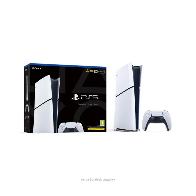 Sony PlayStation 5 Slim Digital Edition 1TB SSD valge/must mängukonsool, AMD Ryzen Zen 2, 8-tuumaline, Wi-Fi 6, Bluetooth 5.1, 80x358x216 mm