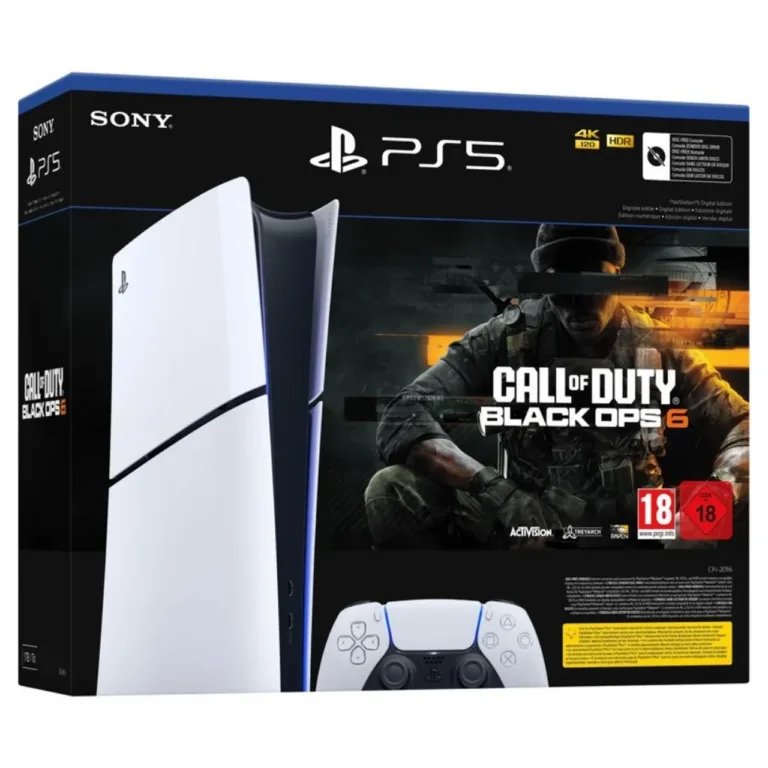 Sony PlayStation 5 Slim Digital Edition CFI-2016 1TB SSD valge/must mängukonsool Wi-Fi 6, Bluetooth 5.1, AMD Ryzen Zen 2, komplektis Call of Duty: Black Ops 6