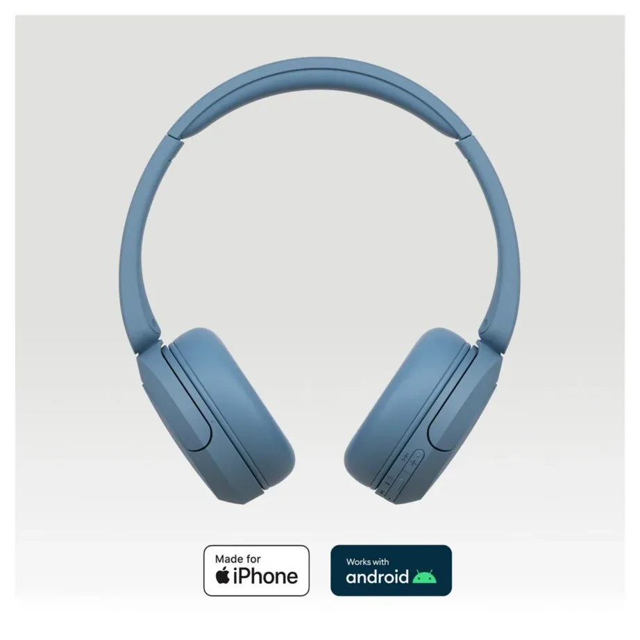 Sony WH-CH520L.CE7 juhtmevabad sinised peavõruga kõrvaklapid Bluetooth 5.2, 50 h aku, USB-C, mikrofoniga kõnede ja muusika jaoks – 2
