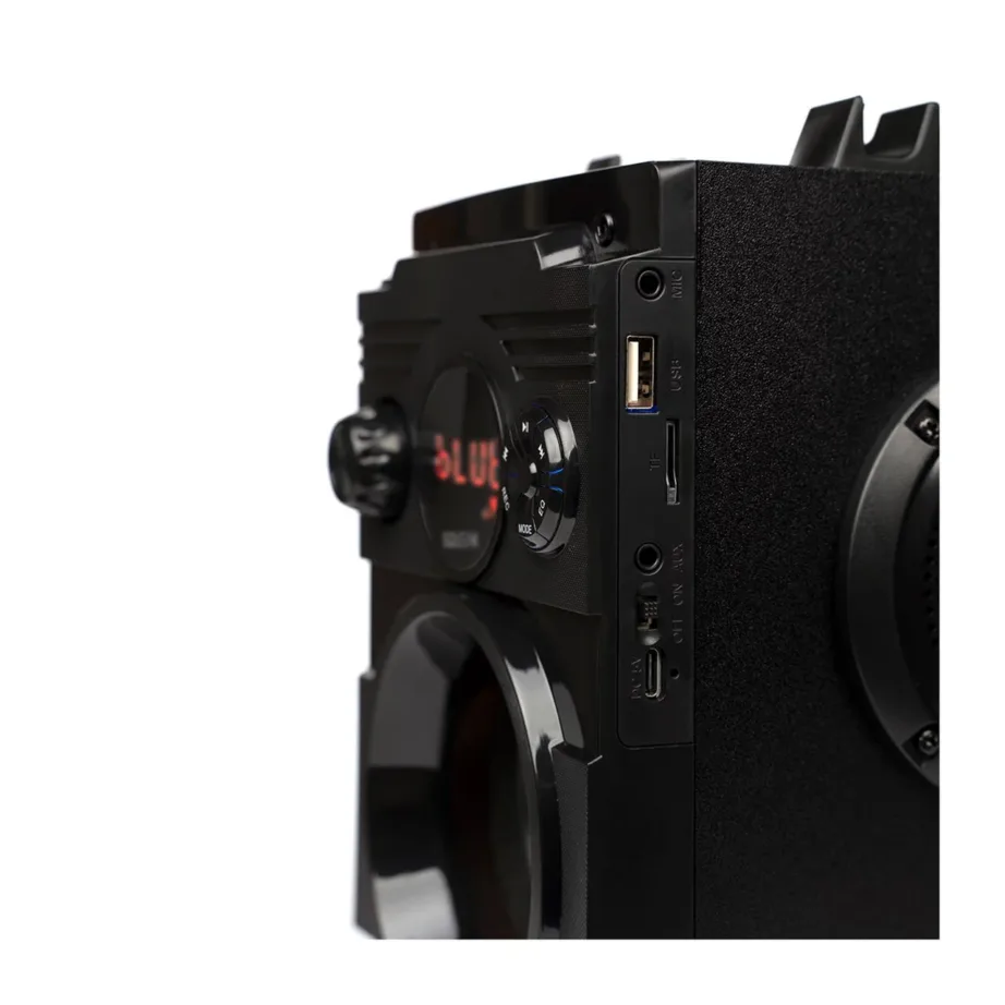 SQUEAK SQ1001 20W Bluetooth 5.1 kaasaskantav stereo kõlar LED-ekraani ja FM-raadioga, must, 7 h aku – 5