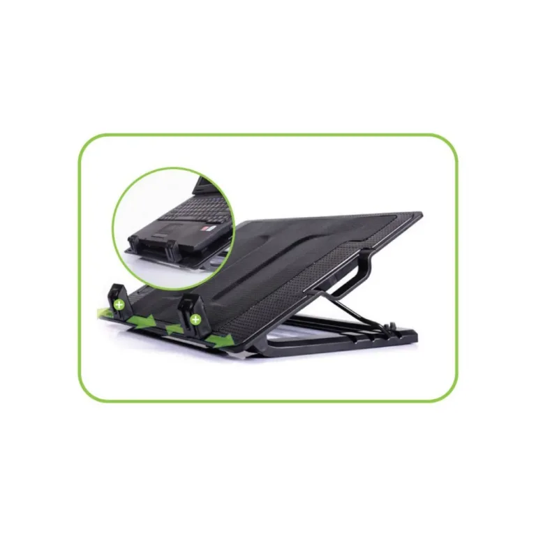 Techly 106244 370x265x33 mm must sülearvutialus kuni 17,3'' ventilaatori ja USB-hubiga